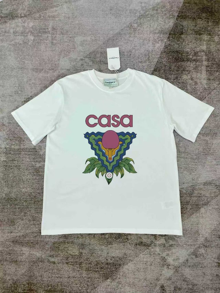 Casablanca White Ping Pong Print ShortSleeve TShirt